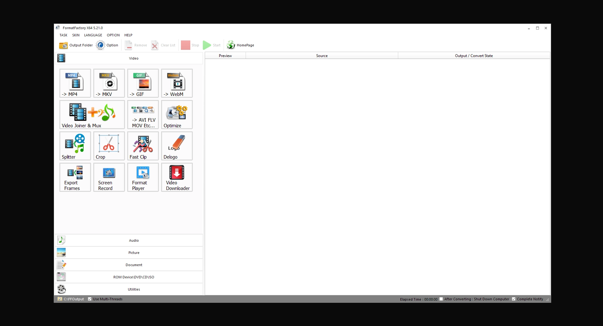 Screenshot Format Factory 1