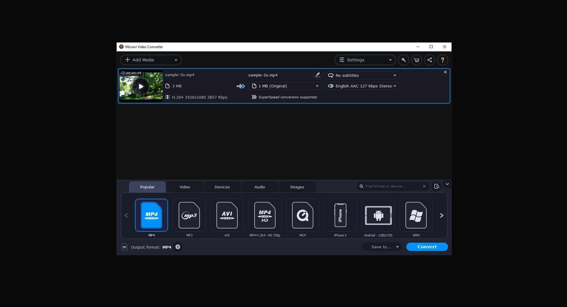 Screenshot Movavi Video Converter 2